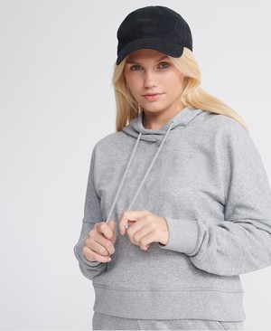 Superdry Core Sport Crop Női Kapucnis Pulóver Szürke | MCXTE7851